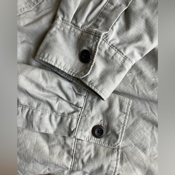 Levi’s L Regular Khaki Tan Rip Stop Fleece Lined Shirt Jacket Style 3LML - Picture 6 of 13